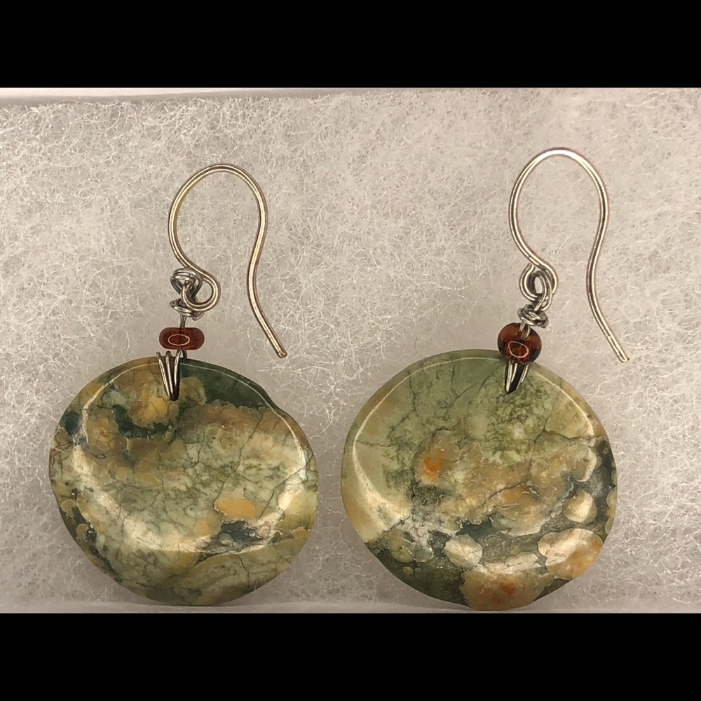 Handmade Rhyolite Dangle Earrings